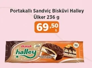 Portakallı Sandviç Bisküvi Halley Ülker 236 G