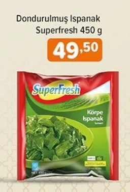 Dondurulmuş Ispanak Superfresh 450 G