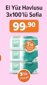 El Yüz Havlusu 3X100'Lü Sofia