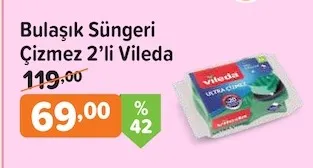 Bulaşık Süngeri Çizmez 2'Li Vileda
