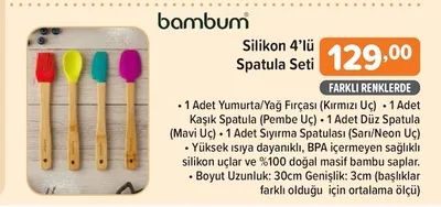 Bambum Silikon 4'Lü Spatula Seti