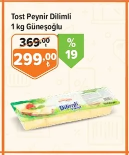 Tost Peynir Dilimli 1 Kg Güneçoğlu