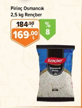 Pirinç Osmancık 2,5 Kg Rençber