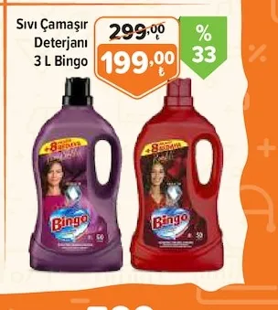 Sıvı Çamaşır Deterjanı 3 L Bingo