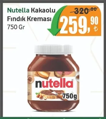 Nutella Kakaolu Fındık Kreması 750 Gr