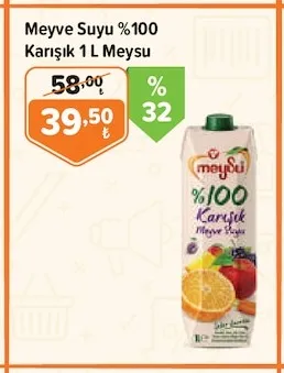 Meyve Suyu %100 Karışık 1 L Meysu