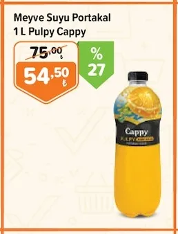 Meyve Suyu Portakal 1 L Pulpy Cappy
