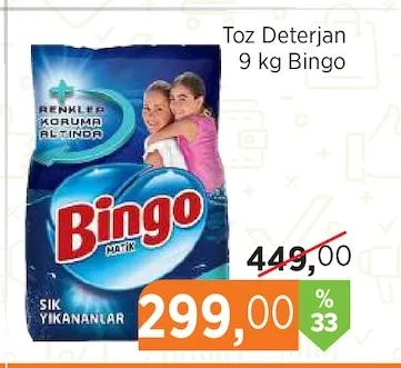 Toz Deterjan 9 Kg Bingo