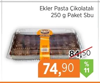 Ekler Pasta Çikolatalı 250 G Paket Sbu