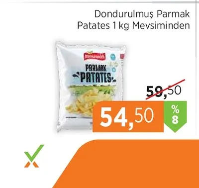 Dondurulmuş Parmak Patates 1 Kg Mevsiminden