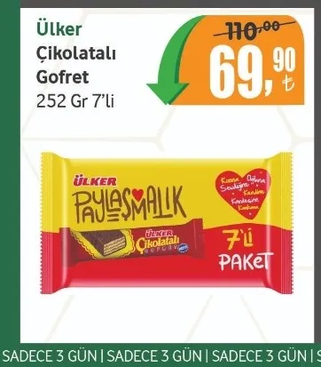 Ülker Çikolatalı Gofret 252 Gr 7'Li