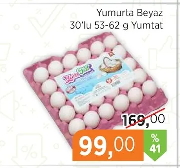 Yumurta Beyaz 30'Lu 53-62 G Yumtat