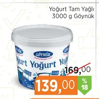 Yoğurt Tam Yağlı 3000 G Göynük