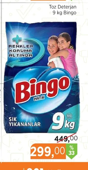 Toz Deterjan 9 Kg Bingo