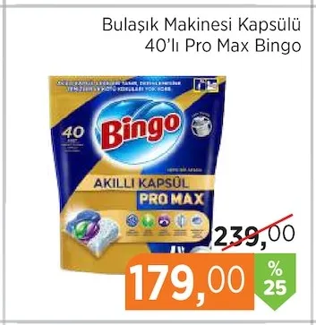 Bulaşık Makinesi Kapsülü 40'Lı Pro Max Bingo