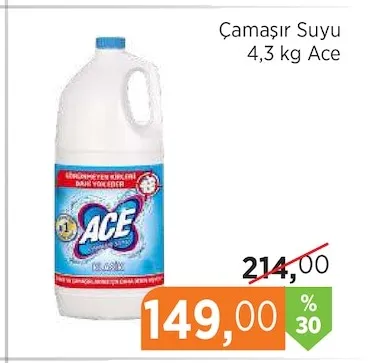 Çamaşır Suyu 4,3 Kg Ace