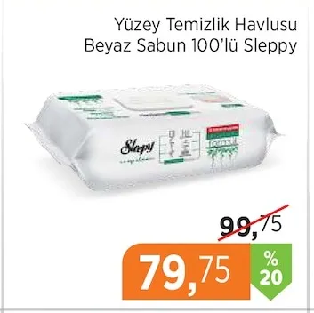 Yüzey Temizlik Havlusu Beyaz Sabun 100'Lü Sleppy