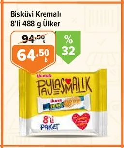 Bisküvi Kremalı 8'Li 488 G Ülker