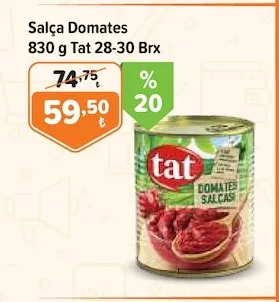 Salça Domates 830 G Tat 28-30 Brx