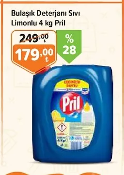 Bulaşık Deterjanı Sıvı Limonlu 4 Kg Pril