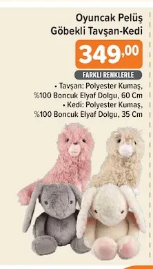 Oyuncak Peluş Göbekli Tavşan-Kedi