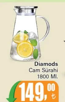 Diamonds Cam Sürahi 1800 Ml.