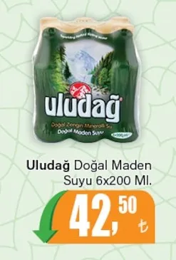 Uludağ Doğal Maden Suyu 6X200 Ml.