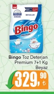 Bingo Toz Deterjan Premium 7+1 Kg Beyaz