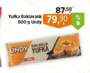 Yufka Baklavalık 800 G Undy