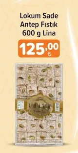 Lokum Sade Antep Fıstık 600 G Lina