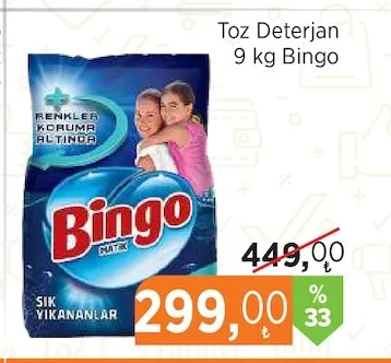 Toz Deterjan 9 Kg Bingo