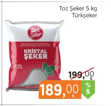Toz Şeker 5 Kg Türkşeker
