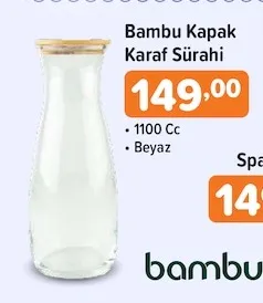 Bambu Kapak Karaf Sürahi