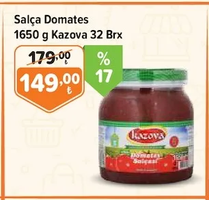 Salça Domates 1650 G Kazova 32 Brx