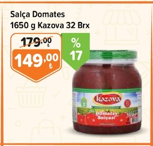 Salça Domates 1650 G Kazova 32 Brx