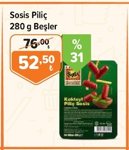 Sosis Piliç 280 G Beşler