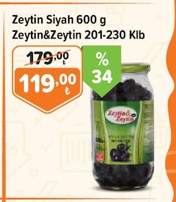 Zeytin Siyah 600 G Zeytin&Zeytin 201-230 Klb