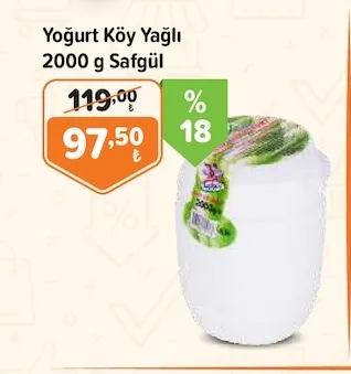 Yoğurt Köy Yağlı 2000 G Safgül