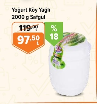 Yoğurt Köy Yağlı 2000 G Safgül
