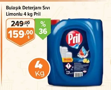 Bulaşık Deterjanı Sıvı Limonlu 4 Kg Pril