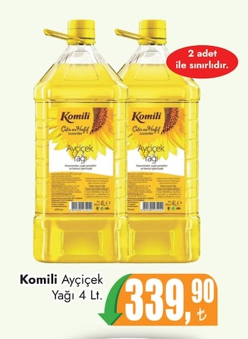 Komili Ayçiçek Yağı 4 Lt.
