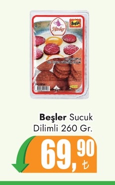 Beşler Sucuk Dilimli 260 Gr.