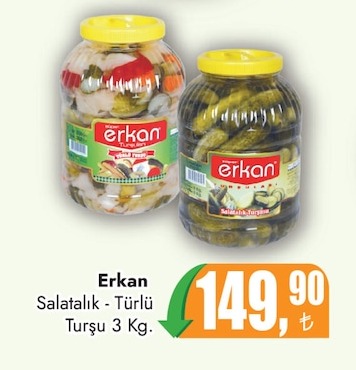 Erkan Salatalık - Türlü Turşu 3 Kg.