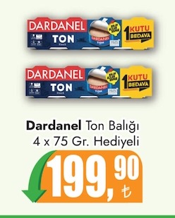 Dardanel Ton Balığı 4 X 75 Gr. Hediyeli