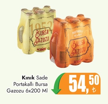 Kınık Sade Portakallı Bursa Gazozu 6X200 Ml