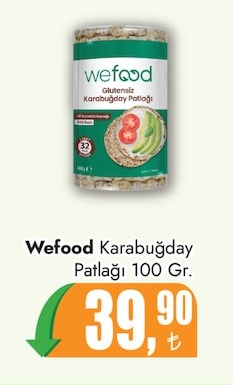 Wefood Karabuğday Patlağı 100 Gr.
