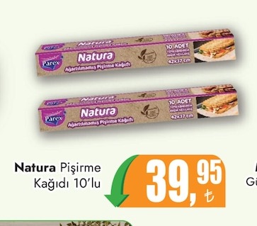 Natura Pişirme Kağıdı 10'Lu