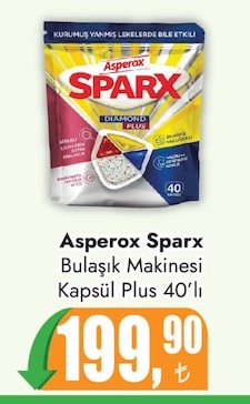Asperox Sparx Bulaşık Makinesi Kapsül Plus 40'Lı