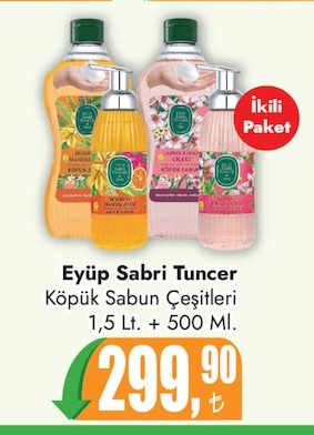Eyüp Sabri Tuncer Köpük Sabun Çeşitleri 1,5 Lt. + 500 Ml.