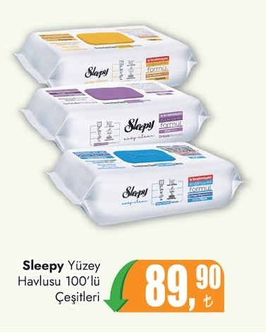 Sleepy Yüzey Havlusu 100'Lü Çeşitleri